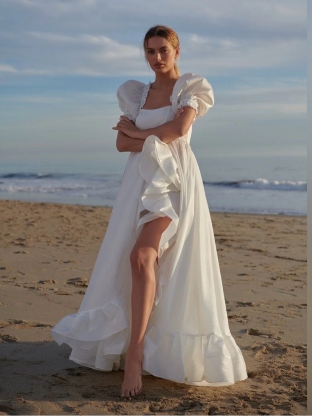Selkie Ruffle dress in white - Picture 3 of 8